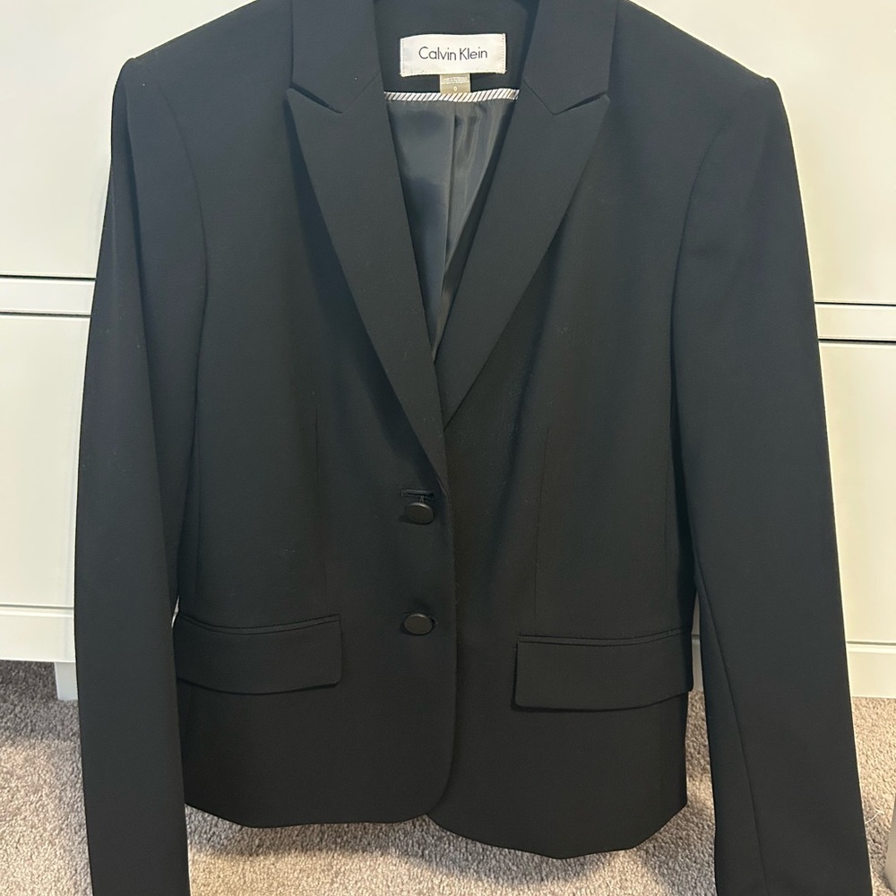 Calvin Klein Women’s Black Tailored Blazer Size US 0 – Classic Career Jacket